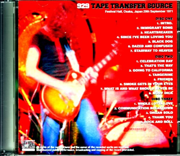 Led Zeppelin/Osaka,Japan 1971 Tape Transfer Source - Image 2