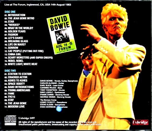 David Bowie/CA,USA 8.14.1983 - Image 2