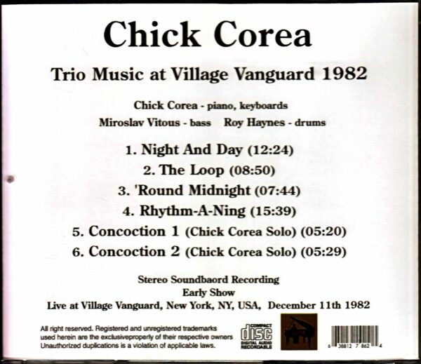 Chick Corea,Miroslav Vitous,Roy Haynes/NY,USA 1982 Early Show - Image 3