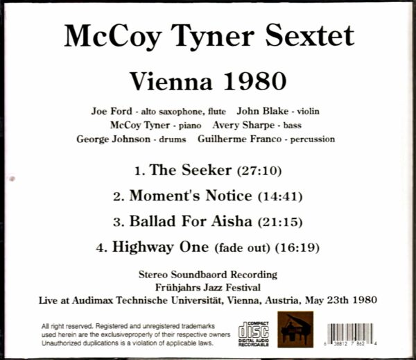 McCoy Tyner Sextet/Austria 1980 - Image 2