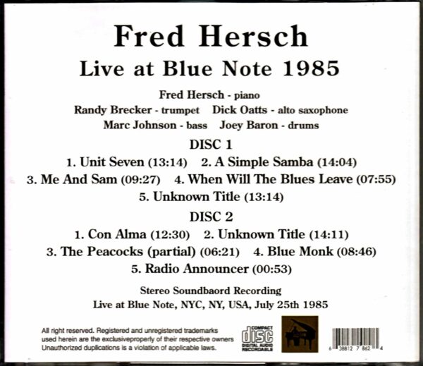 Fred Hersch,Randy Brecker/NY,USA 1985 - Image 2
