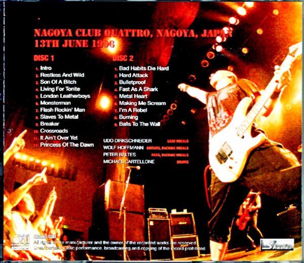 Accept/Aichi,Japan 1996 DAT Master - Image 2