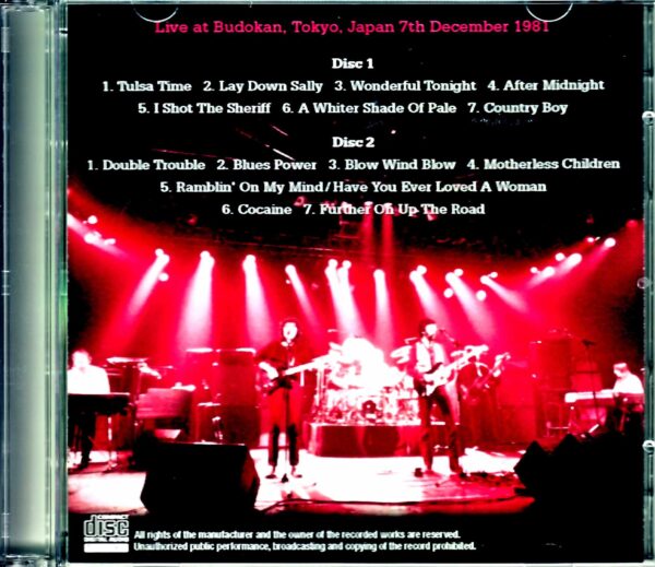 Eric Clapton/Tokyo,Japan 12.7.1981 New Master - Image 2