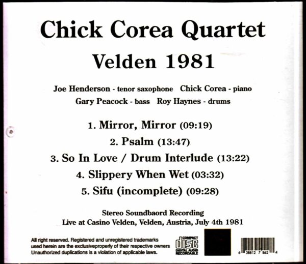 Chick Corea Quartet Joe Henderson,Gary Peacock/Austria 1981 - Image 2