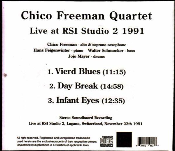 Chico Freeman Quartet/Switzerland 1991 - Image 3