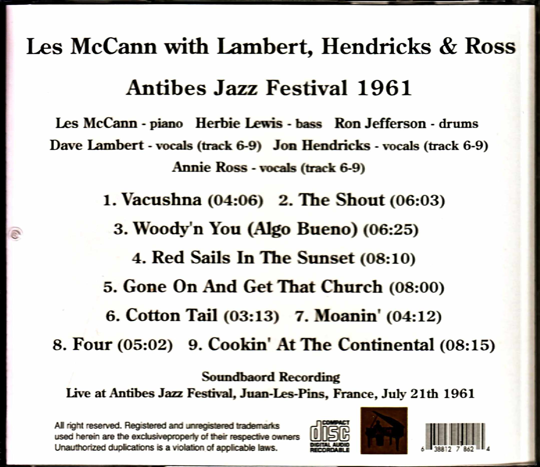 Les McCann Lambert,Hendricks & Ross/France 1961 Complete - Image 2