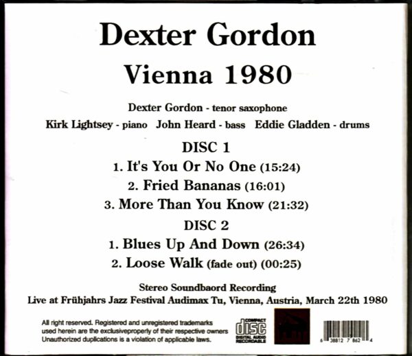 Dexter Gordon/Austria 1980 - Image 2