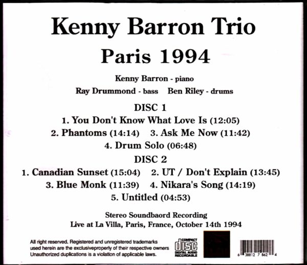 Kenny Barron Trio/France 1994 - Image 2