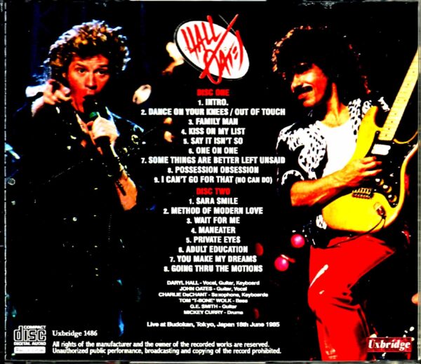 Hall & Oates/Tokyo,Japan 6.18.1985 - Image 2
