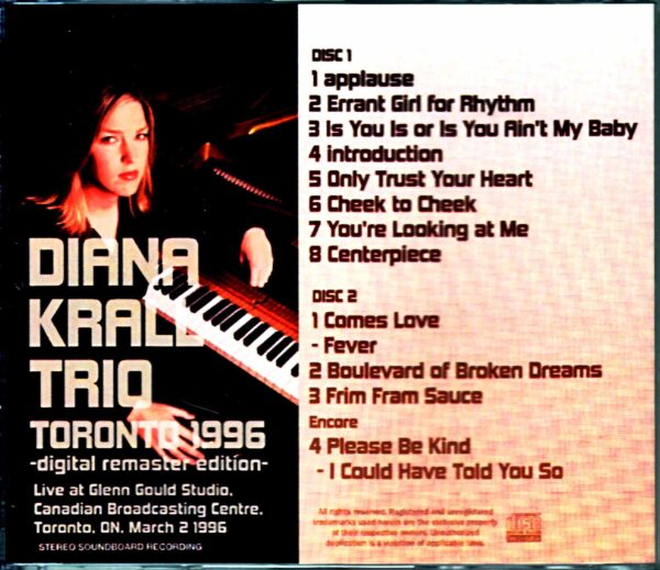 Diana Krall Trio/Canada 1996 2021 Digital Remaster - Image 2
