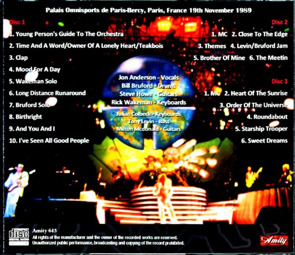 ABWH Anderson Bruford Wakeman Howe Yes/France 1989 Complete - Image 2