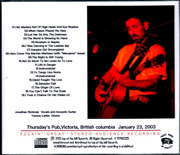 Jonathan Richman/BC,Canada 2003 - Image 2