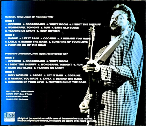 Eric Clapton/Tokyo,Japan 11.5.1987 & more Complete - Image 2