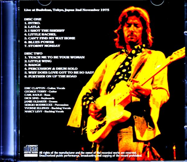 Eric Clapton/Tokyo,Japan 11.2.1975 Upgrade - Image 2