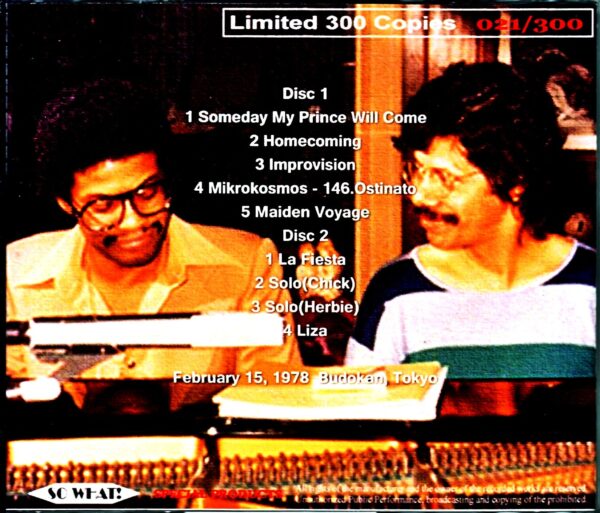Herbie Hancock,Chick Corea Duo/Tokyo,Japan 1978 Complete - Image 2