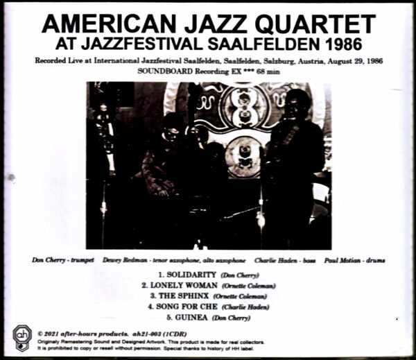 Charlie Haden American Jazz Quartet Don Cherry/Austria 1986 - Image 2