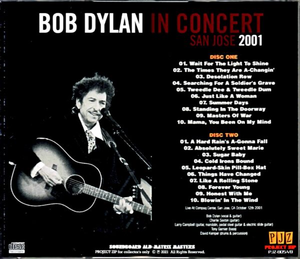 Bob Dylan/CA,USA 2001 Matrix Soundboard Complete - Image 2