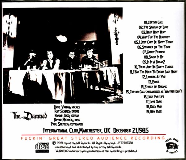 Damned/England,UK 12.21.1985 - Image 2