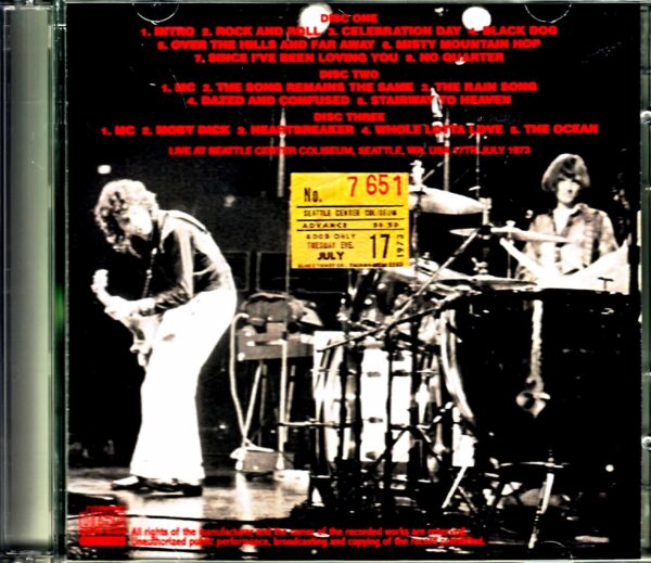 Led Zeppelin/WA,USA 1973 2021 Transfer - Image 2