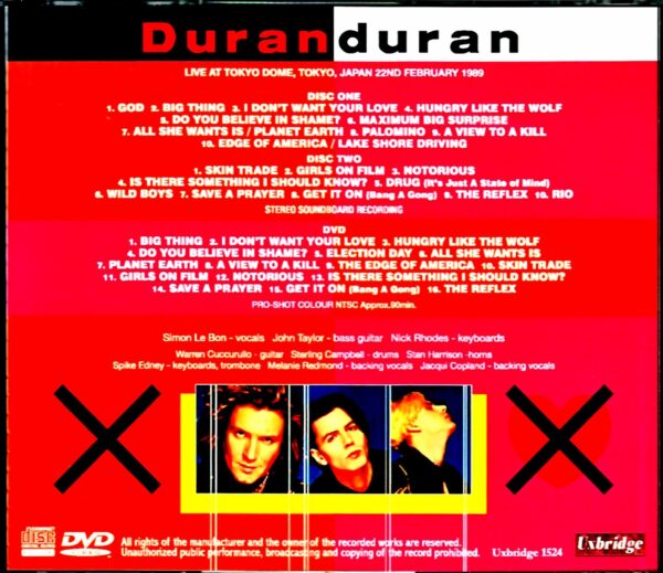 Duran Duran/Tokyo,Japan 1989 S & V - Image 2