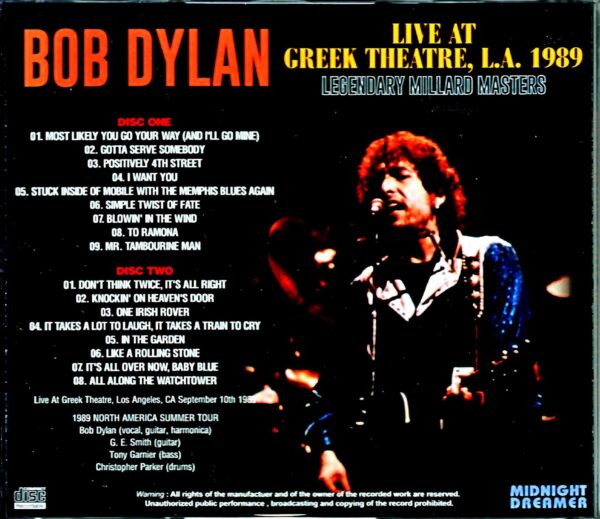 Bob Dylan/CA,USA 1989 Mike Millard Master Tapes - Image 2