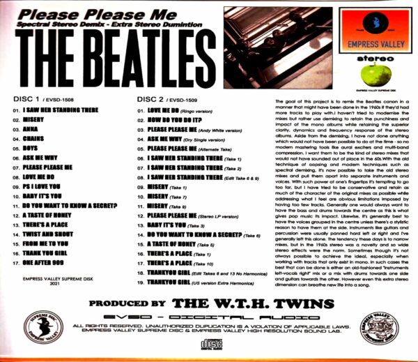 Beatles/Please Please Me Final Technical Specifications Please Please Me Spectral Stereo Demix - Image 2
