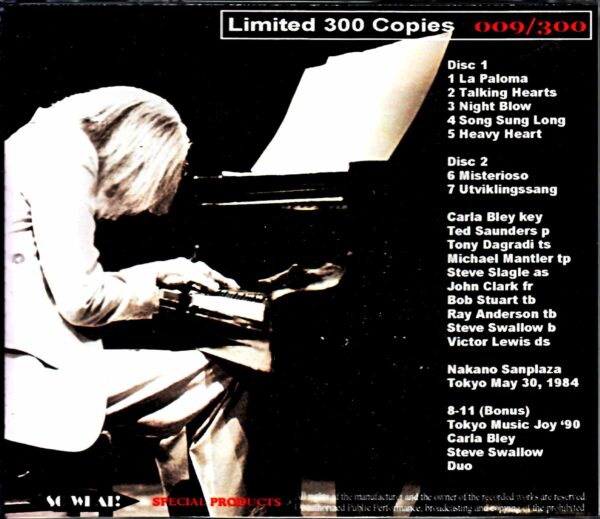 Carla Bley/Tokyo,Japan 1984 & more - Image 2