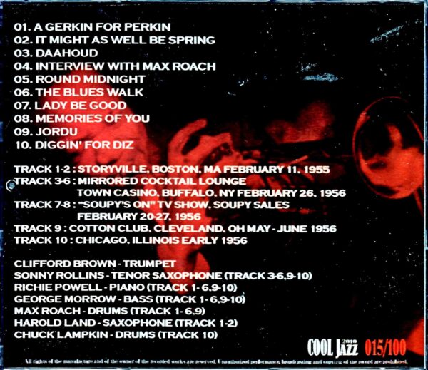Clifford Brown Sonny Rollins,Max Roach/Unissued 1955-1956 - Image 2