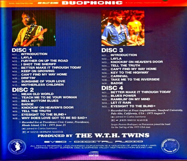 Eric Clapton Santana/RI.USA 1975 & more - Image 2