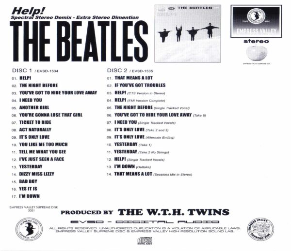 Beatles The Beatles/Help Four Are Idols Final Technical Specifications Help! Spectral Stereo Demix - Image 2