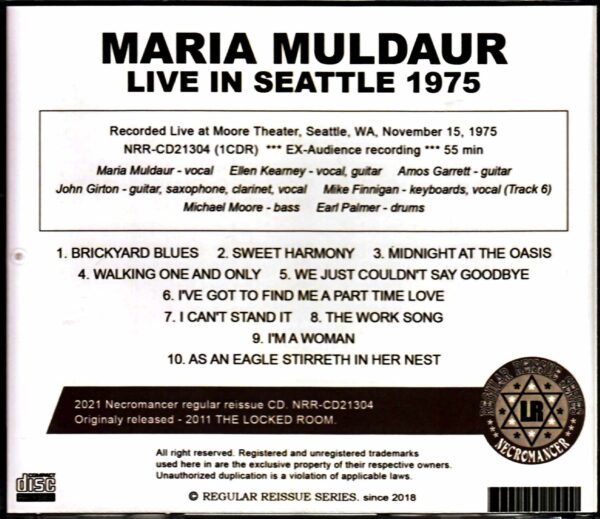 Maria Muldaur Maria Muldaur/WA,USA 1975 - Image 2