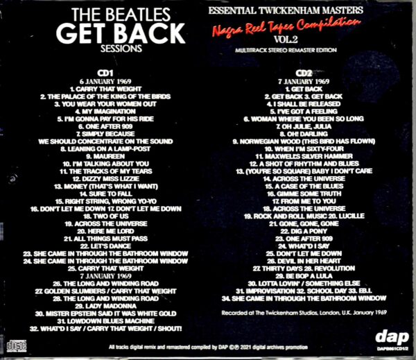 Beatles The Beatles/Get Back Rooftop Concert Get Back Session Nagra Reel Tapes Compilation Vol.2 - Image 2