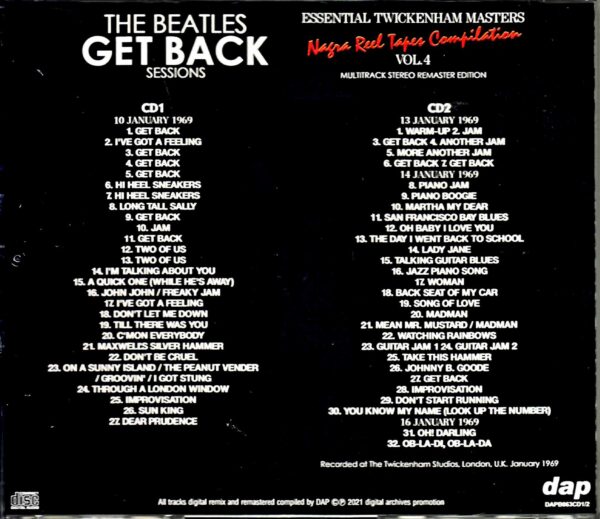 Beatles The Beatles/Get Back Rooftop Concert Get Back Session Nagra Reel Tapes Compilation Vol.4 - Image 2