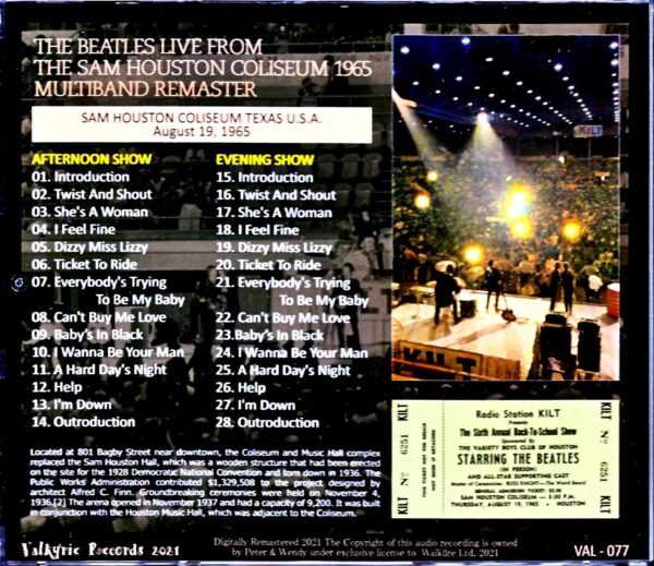 Beatles/Sam Houston Coliseum Remastered TX,USA 1965 2shows Complete Remastered - Image 2