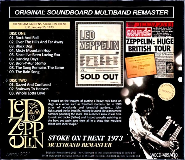 Led Zeppelin/England,UK 1.15.1973 Remastered - Image 2