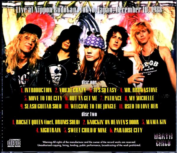 Guns N' Roses Guns N' Roses/Tokyo,Japan 12.10.1988 Complete Upgrade - Image 2