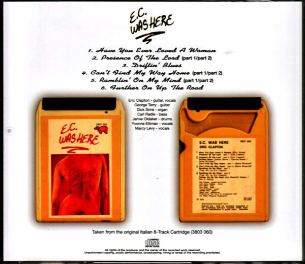 Eric Clapton/E.C. Was Here Original Italian 8-Track Cartridge - Image 2