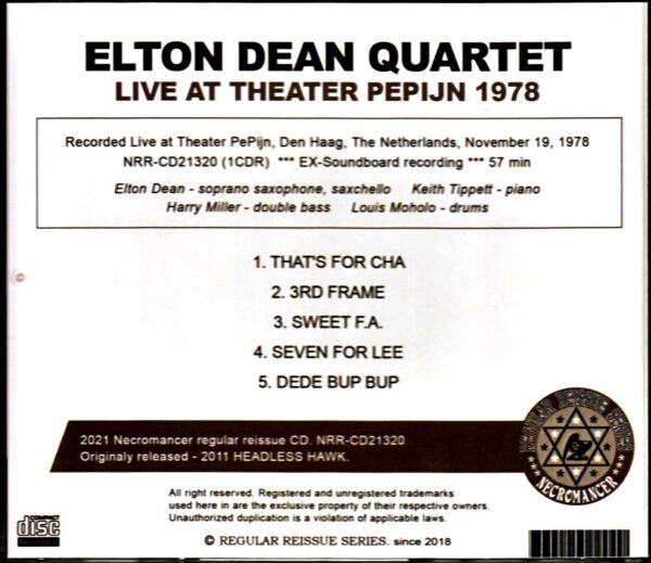 Elton Dean Quartet Elton Dean Keith Tippett/Netherlands 1979 - Image 2
