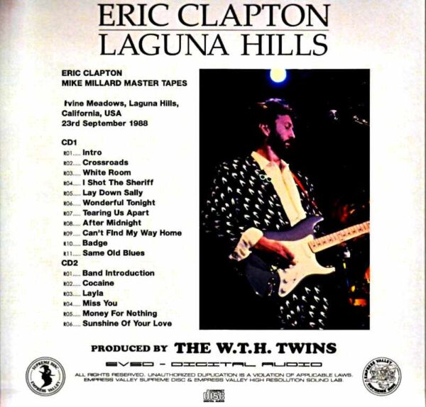 Eric Clapton Eric Clapton/Laguna Hills 1988 Complete Recording CA,USA 9.23.1988 Complete Mike Millard Master Tapes - Image 2