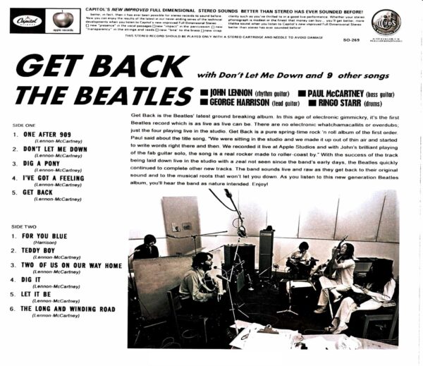 Beatles Beatles/Get Back Glyn Johns US Master Edition Get Back Analog Source Master Completely Full Version - Image 2