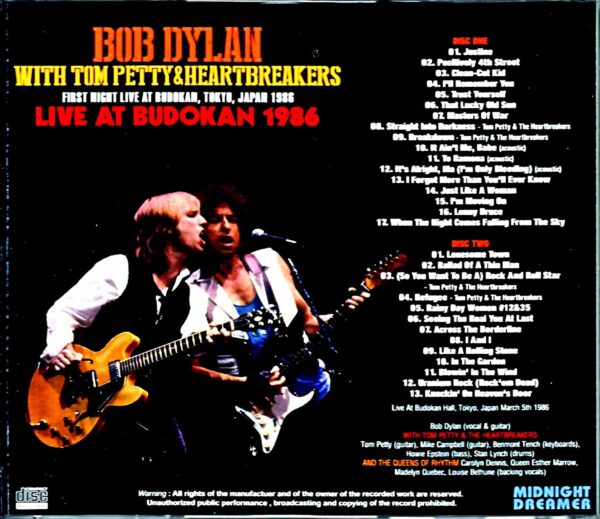 Bob Dylan with Tom Petty & the Heartbreakers Bob Dylan Tom Petty/Tokyo,Japan 3.5.1986 - Image 2