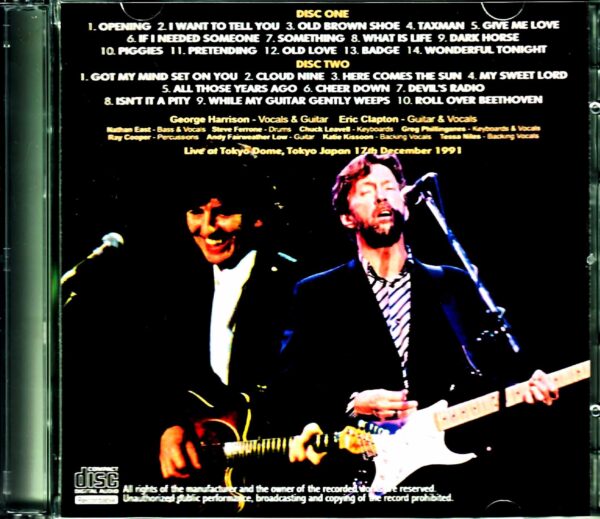 George Harrison Eric Clapton George Harrison Eric Clapton/Tokyo,Japan 12.17.1991 Complete - Image 2