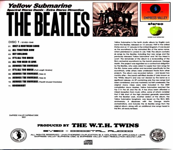 Beatles Yellow Submarine Spectral Stereo Demix Final Technical Specifications - Image 2