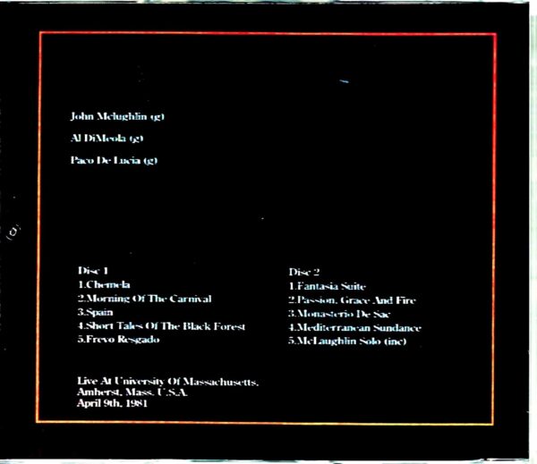 John McLaughlin Al di Meola Paco de Lucia/MA,USA 1981 - Image 2