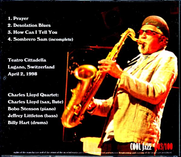 Charles Lloyd Quartet Bobo Stenson Charles Lloyd Bobo Stenson/Switzerland 1998 - Image 2