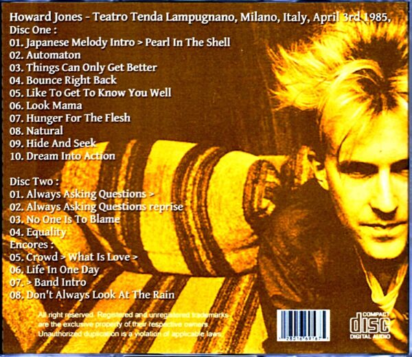 Howard Jones/Italy 1985 - Image 2
