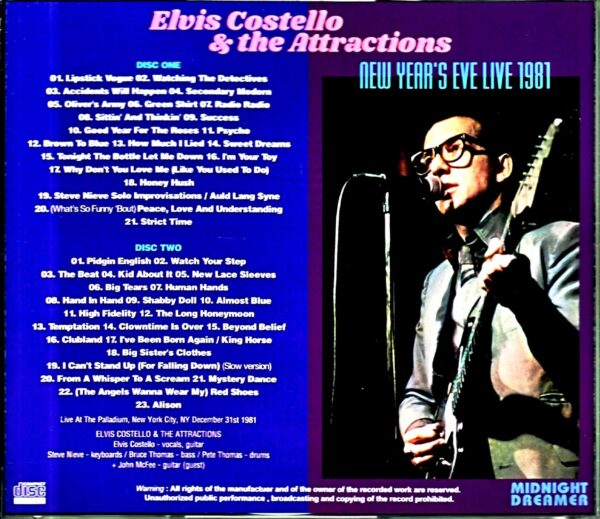 Elvis Costello & the Attractions Elvis Costello/NY,USA 1981 Complete - Image 2