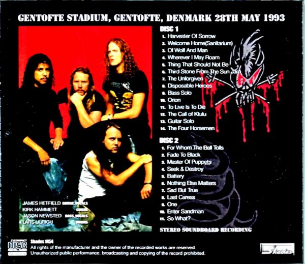 Metallica/Denmark 1993 DAT Master - Image 2