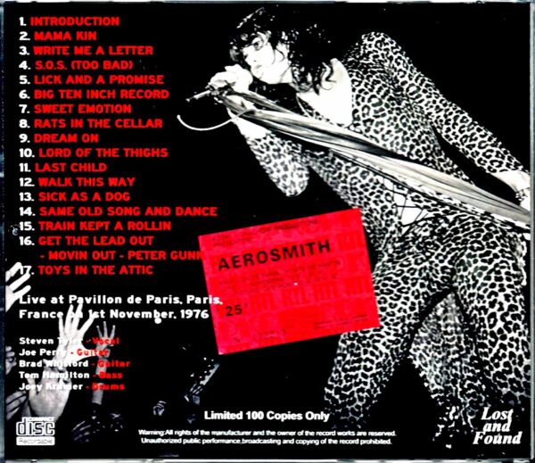 Aerosmith Aerosmith/France 1976 Complete - Image 2