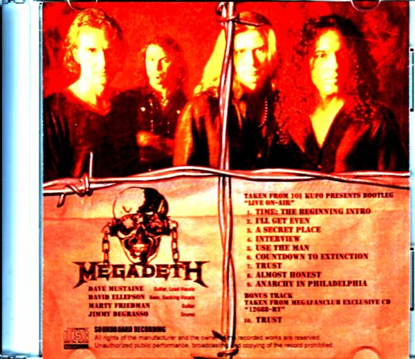 Megadeth/Fan Club Exclusive PA,USA 1998 & more - Image 2